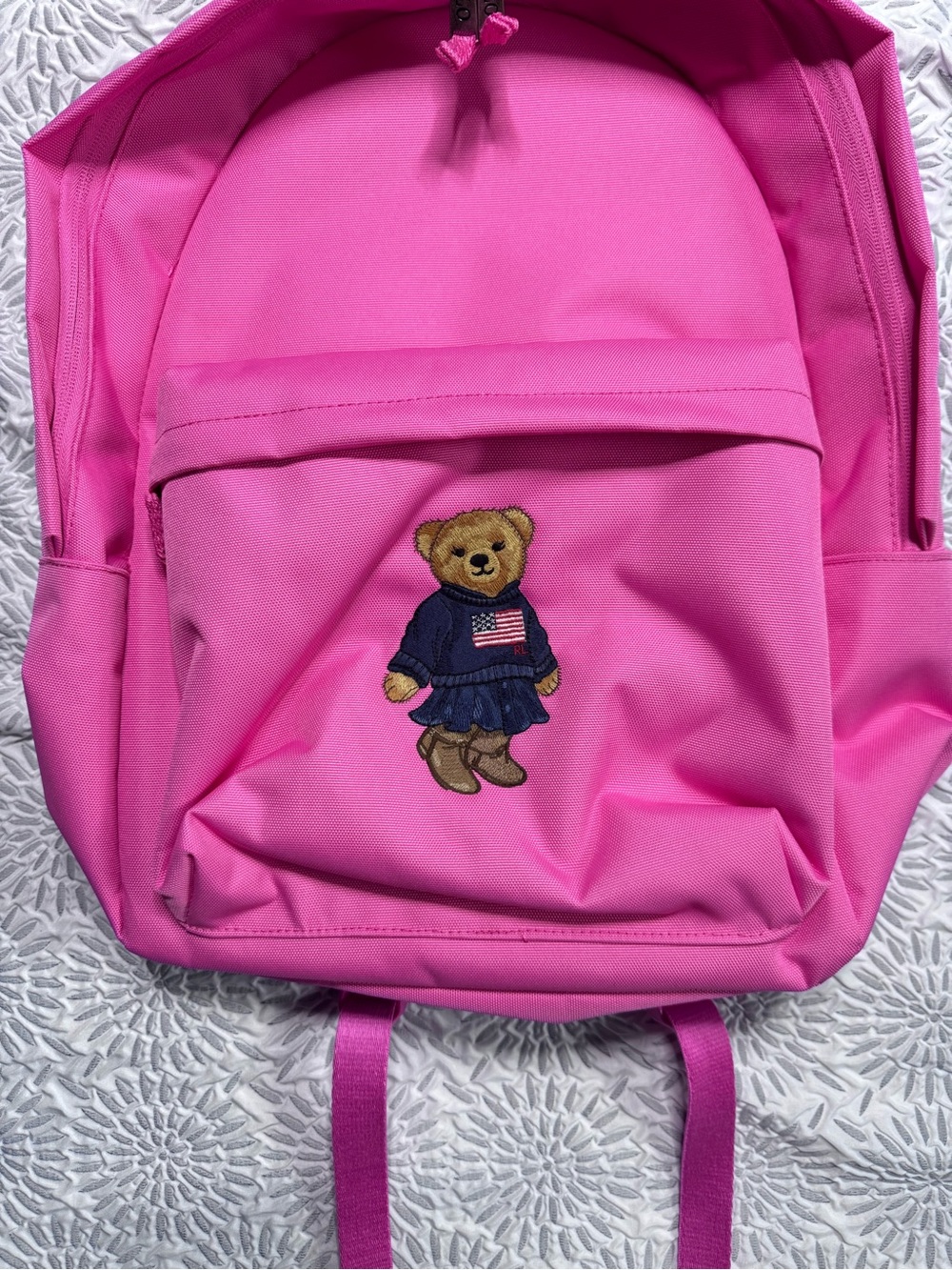 Polo Ralph Lauren Polo Bear Backpack Baja Pink New - Picture 2 of 8